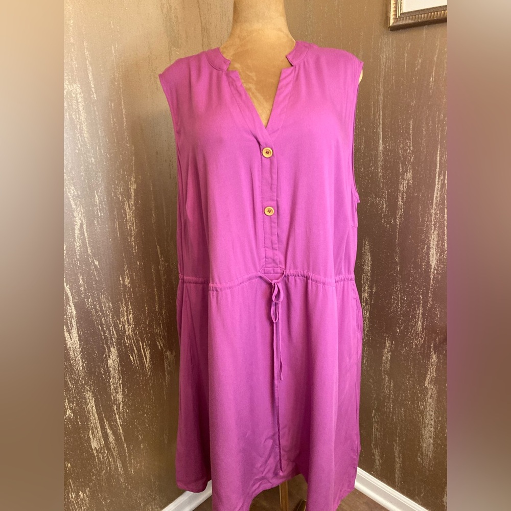 NWT BloomChic Sleeveless Pink Button-Down Dress Size 22/24